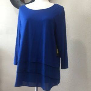 Vince Camuto Royal Blue Tunic Blouse